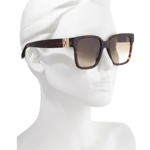 NWT GIVENCHY HAVANA SQUARE SUNGLASSES BROWN, CASE AND CLOTH - Picture 3 of 10